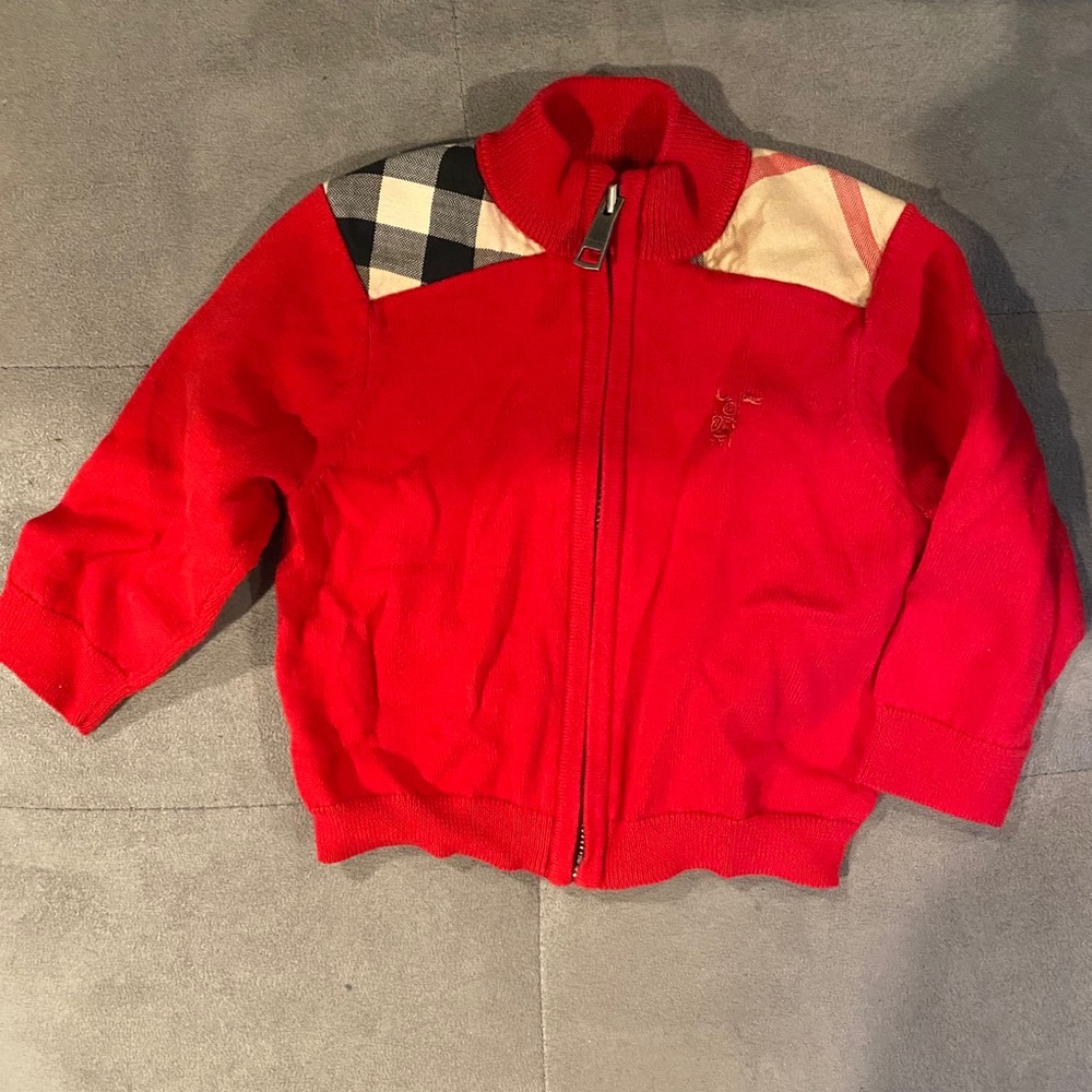 Burberry children’s red cardigan 6m (68cm)
